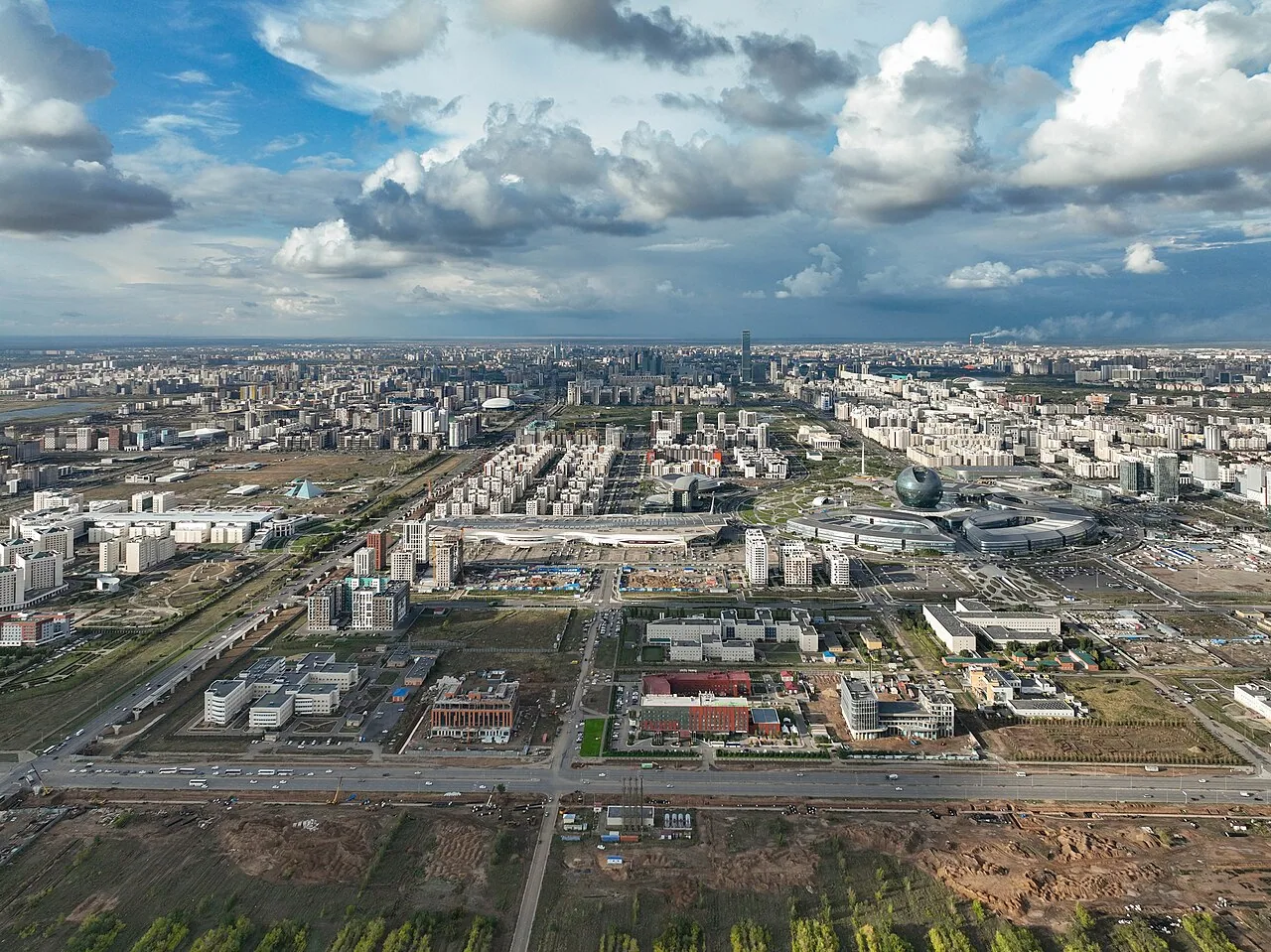 Аэрофотография района EXPO в Астане